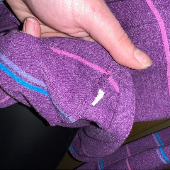 Mossimo Supply Retro Purple Pink Blue Stripe Long Sleeve Tee Size S/M - Picture 8 of 11